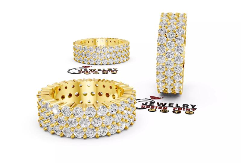 Custom Pave Diamond Eternity Ring Wedding Band- Bling Ring Band