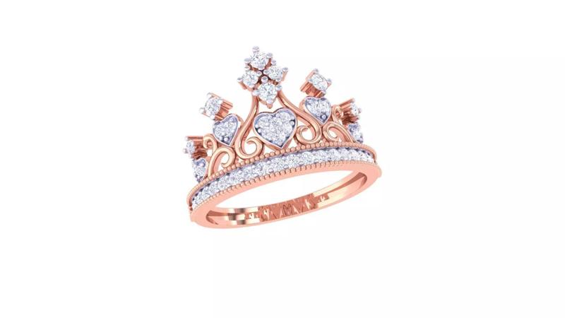 Crown High Jewelry Diamond Cocktail Ring 3dm stl obj mtl glb