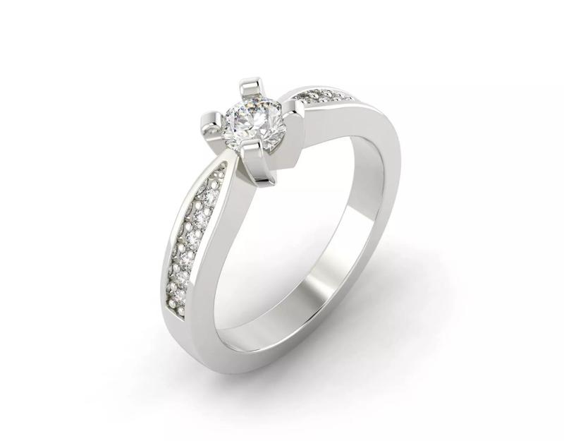 D-0882 diamond engagement ring gold