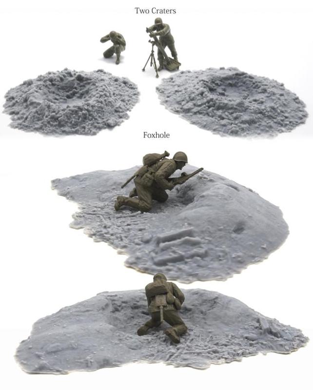 Craters x  2, Foxhole cover World War 2 Wargaming Scatter Terrain