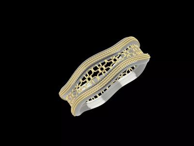 contemporary Milgrain jali wavy ring stl file verified