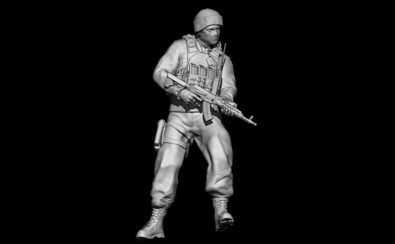 MODERN UKRAINIAN SOLDIER WITH RIFLE