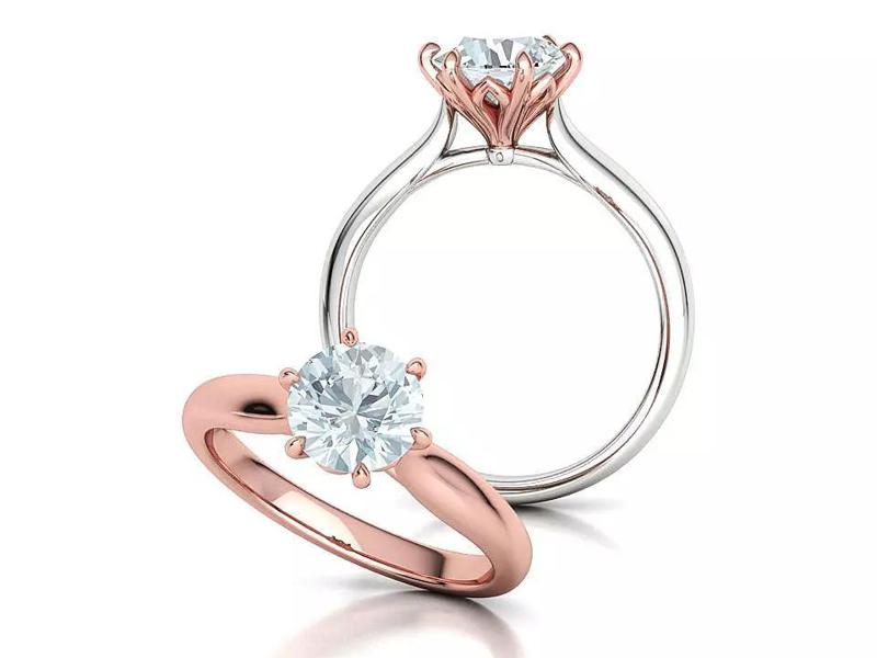 Solitaire Engagement Ring 6claw design Big stone Mossonaite