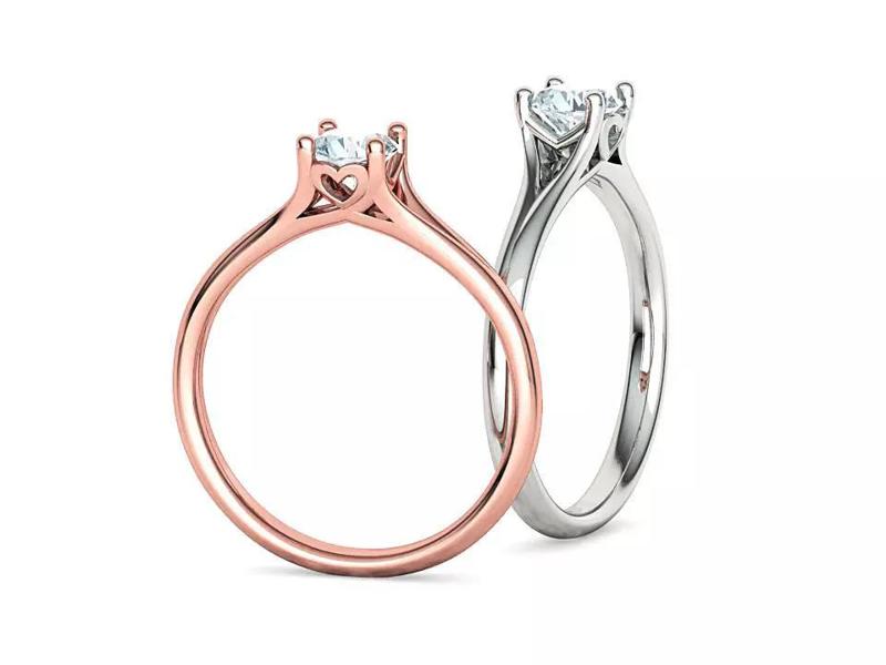 Solitaire Half Carat Stone 3dprint ring Aria Hearts trellis ring