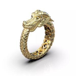 Ouroboros ring dragon biting its own tail