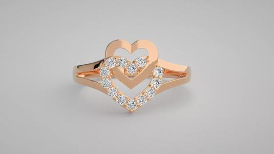 Heart Love Valentine Light wt diamond ring 3dm stl renders