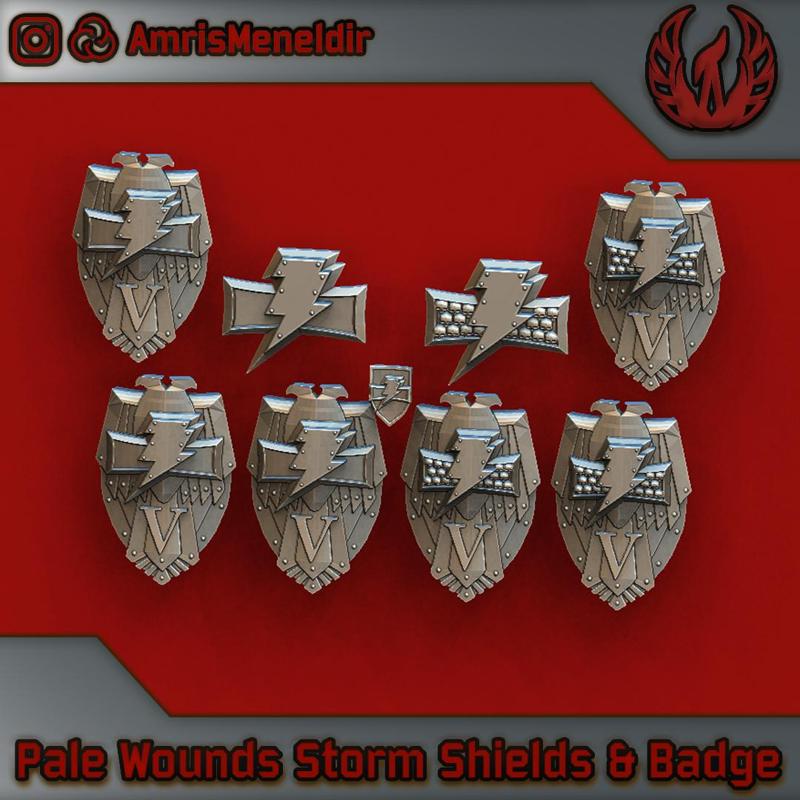Pale Wounds Legion Heraldry and Storm Shields
