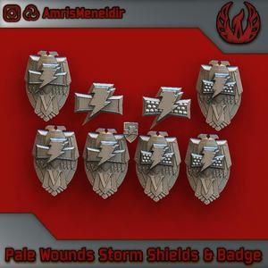 Pale Wounds Legion Heraldry and Storm Shields
