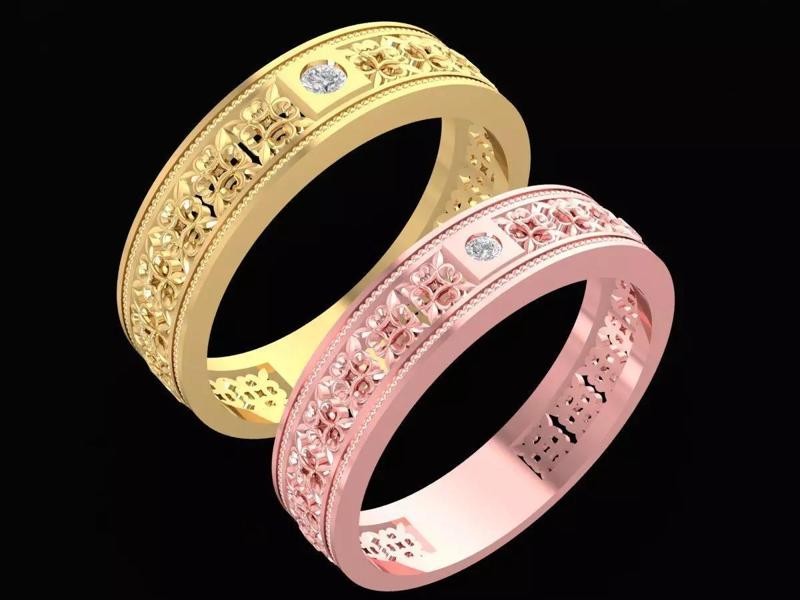 luxury diamond texure art wedding ring 3264