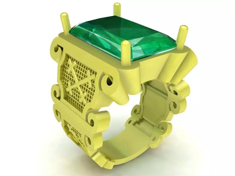 korean emeral men ring 3968