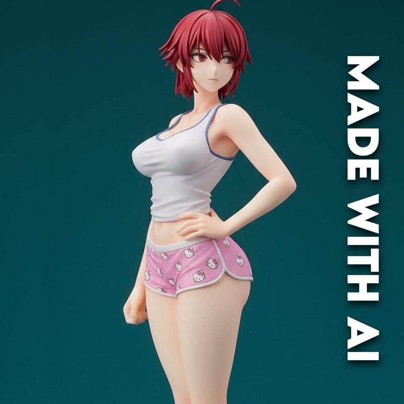 redhead anime girl in pajamas