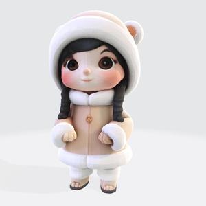 Cute Eskimo Girl - 3D Printable Figurine