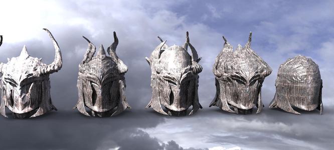 Dark baroque Iron mask helmet collection 5 models