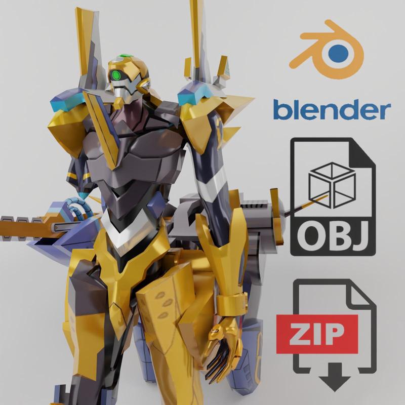 Evangelion EVA Unit 00 Type Allegorica Textured Lowpoly