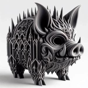 Gothic Boar Sculpture