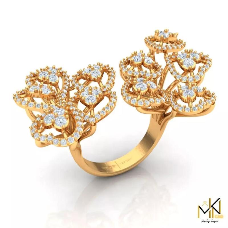 Exquisite Diamond HEART ring