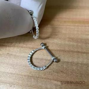 Pac 3 sizes piecing ear 67436 conche cristal point helix