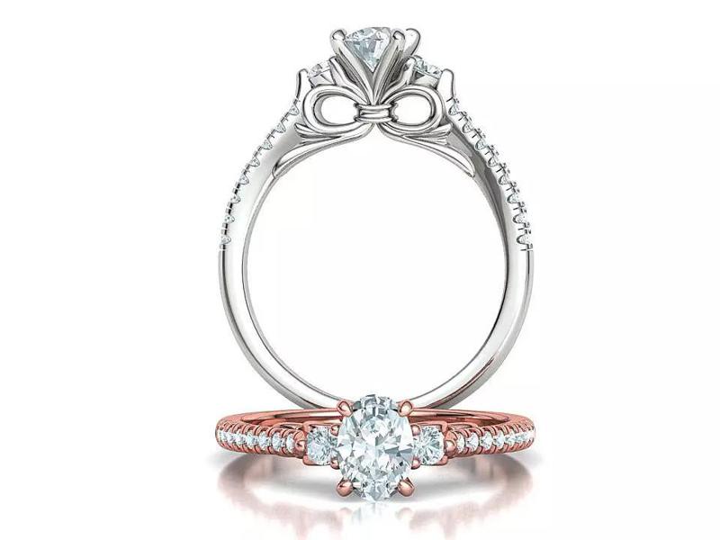 Emma Bow Engagement Ring with 7x5 Oval Stone