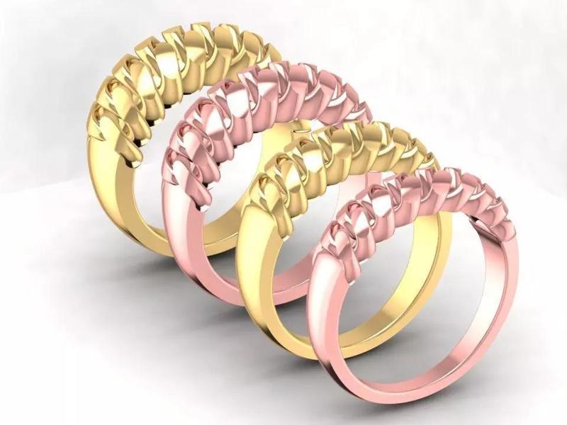 Spiral Multi Band Statement Ring 3D Model 1805