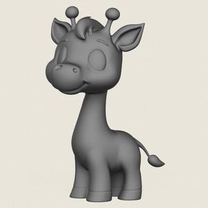 Cartoon Giraffe Print Ready 3D Model
