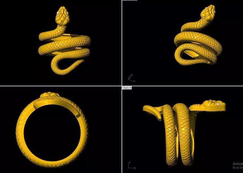 Slithering Elegance Exquisite 3D Snake Ring Design