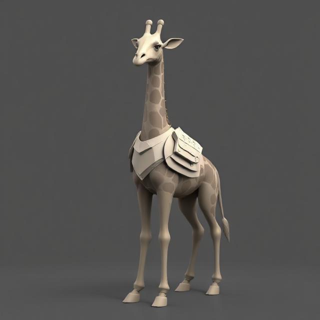 Soldier Giraffe – 3D Model of a Tall and Mighty Warrior