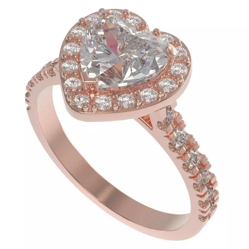Heart-Shaped Halo Engagement Ring