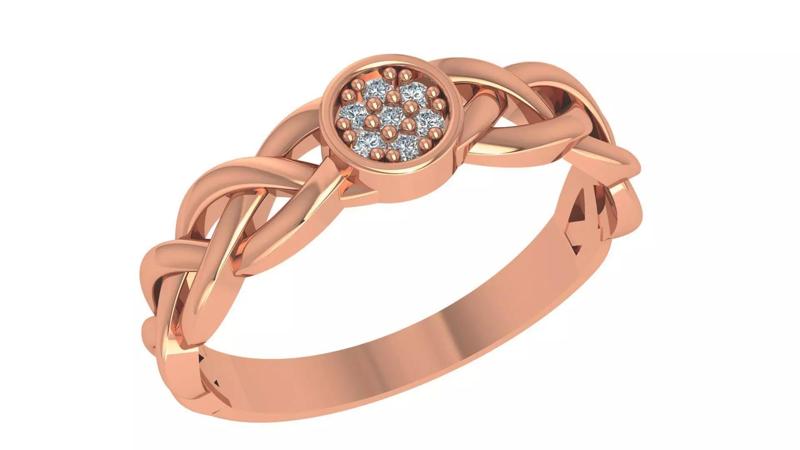 Woven Wire Mesh High Jewelry Cocktail Ring 3dm stl renders