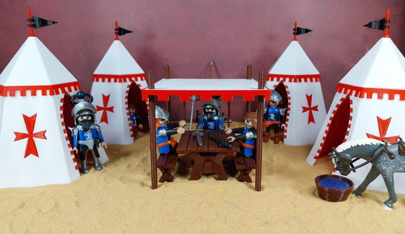 CUSTOM MEDIEVAL MILITARY CAMP / ACCESSORIES FOR PLAYMOBIL