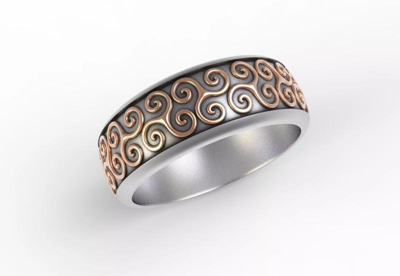 Antique Celtic Pattern Eternity Wedding Band