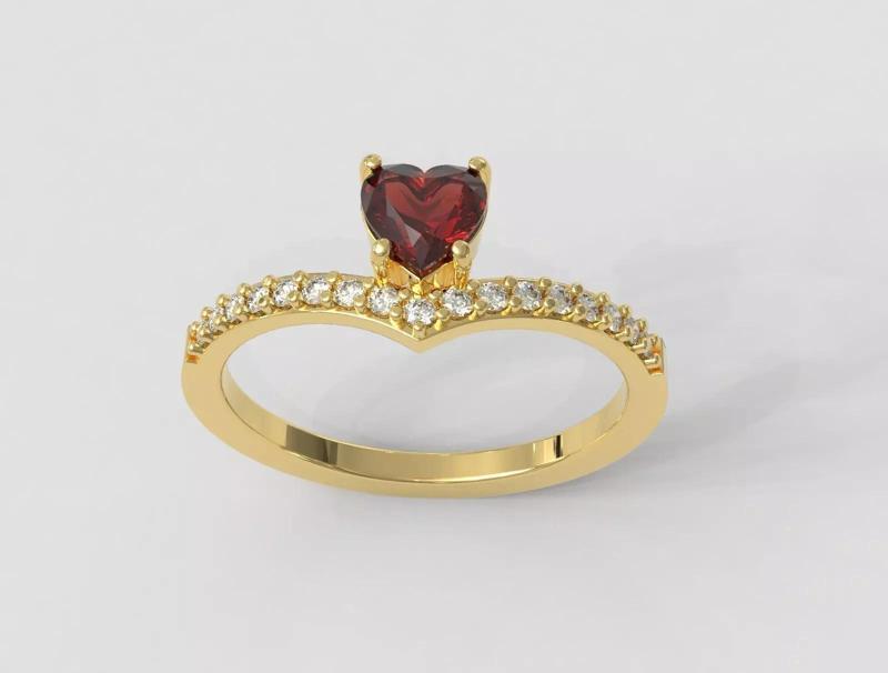 5mm Heart Gemstone Ring