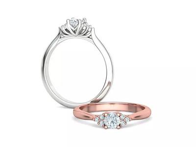 7 stones Engagement ring  with 4mm Main Stone 3dmodel