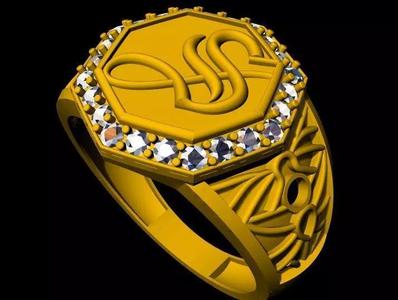 Alphabet Signet ring 3dm file