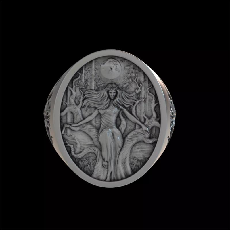 ANGEL MOON LIGH SHADDOW SIGNET RING