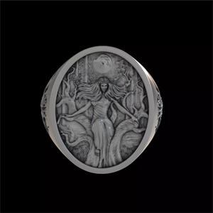 ANGEL MOON LIGH SHADDOW SIGNET RING