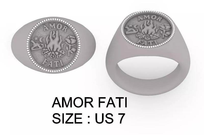 AMOR FATI RING LATIN GREEK ANCIENT RING DESIGN