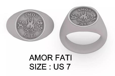AMOR FATI RING LATIN GREEK ANCIENT RING DESIGN