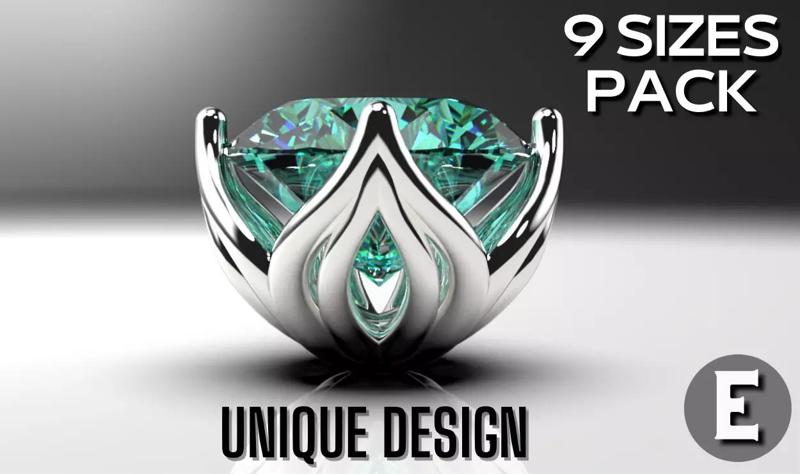 a package of engagement solitaire lotos ring head stud earrings