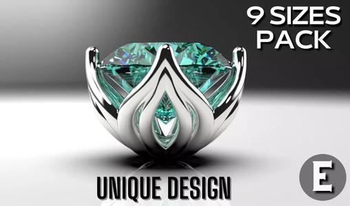 a package of engagement solitaire lotos ring head stud earrings