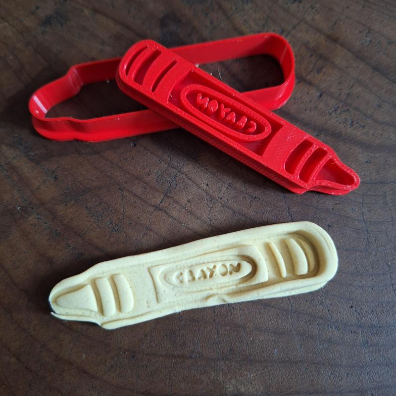 Crayon Cookie Cutter STL - Back to School Biscuit Cutter for 3D Printing