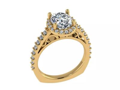 Ring421 halo engagement ring gold