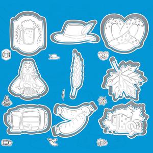 Oktoberfest cookie cutters - alpine feast set / bundle - 9 pieces