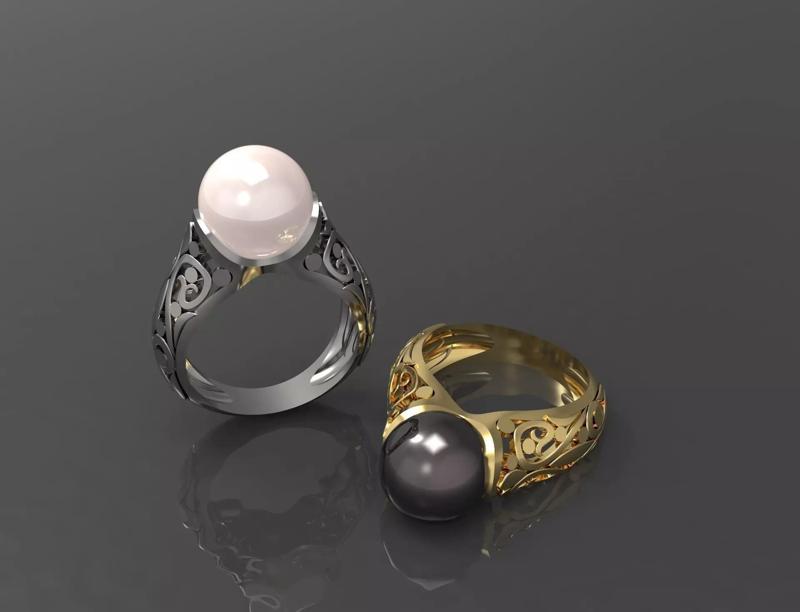 Ring with pearl