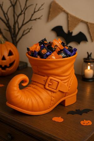 Halloween Witch Boot Candy Bowl – 3D Printed Decorative Treat Holder