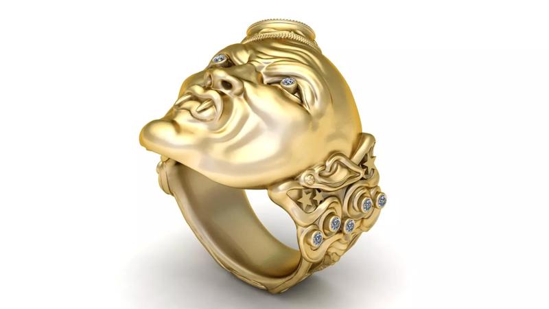 ANGRY GORGAN MEDUSA  RING 3D PRINTABLE MODEL