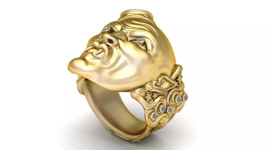 ANGRY GORGAN MEDUSA  RING 3D PRINTABLE MODEL