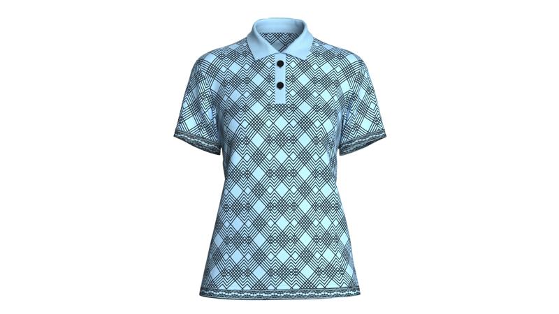 Ladies Blue Striped Polo  | Marvelous / Clo3d / obj / fbx