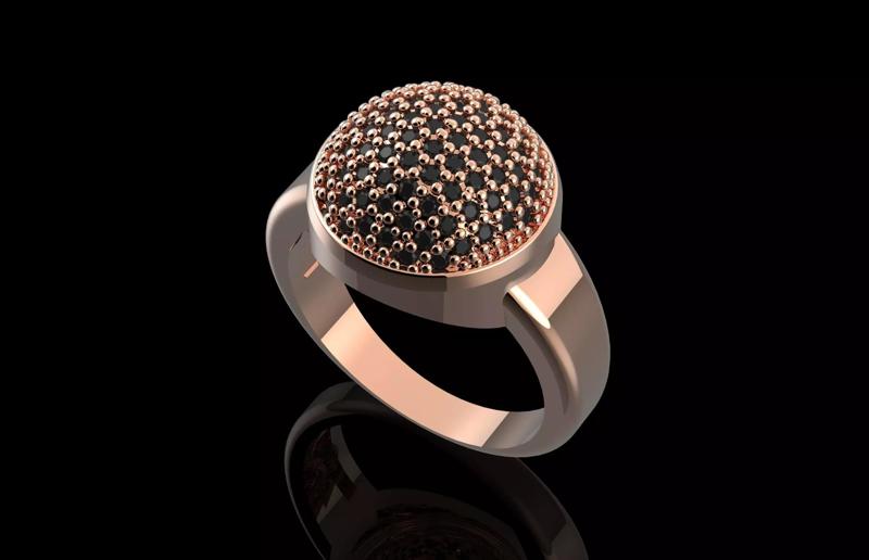 Fashion Ring Rounded With Brilliants 3D Print Model