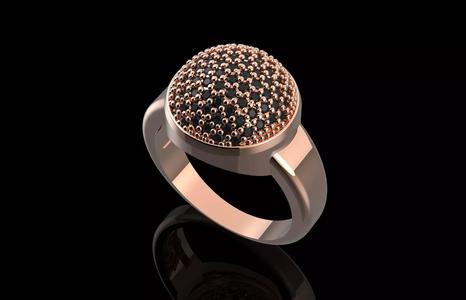 Fashion Ring Rounded With Brilliants 3D Print Model