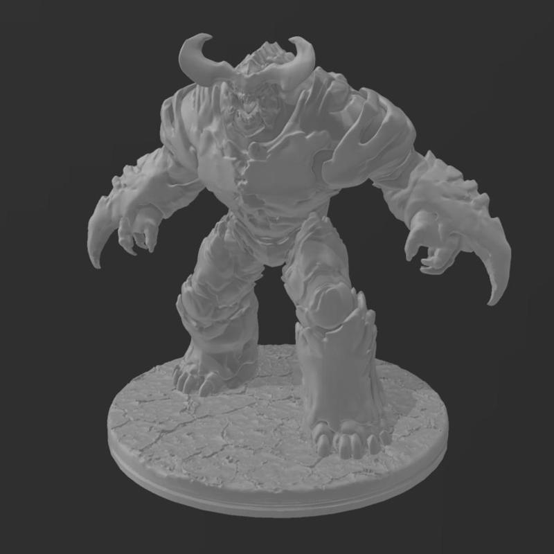 DOOM Baalgar Demon Statue Miniature PRESUPPORTED